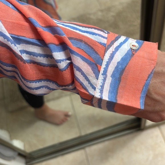 Oliphant Striped Coral and Blue tunic - Picture 8 of 9